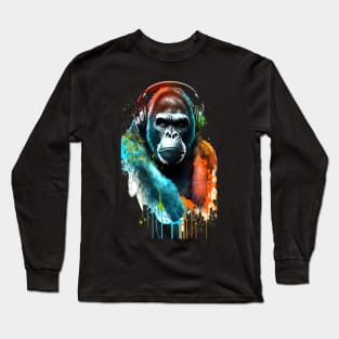 Gorilla Painting - Ape Painting Long Sleeve T-Shirt